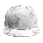 White Rose Gold Marble Print Snapback Cap