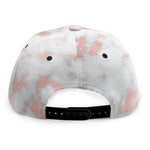 White Rose Gold Marble Print Snapback Cap