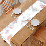 White Rose Gold Marble Print Table Runner