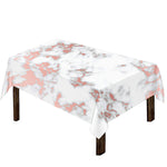 White Rose Gold Marble Print Tablecloth