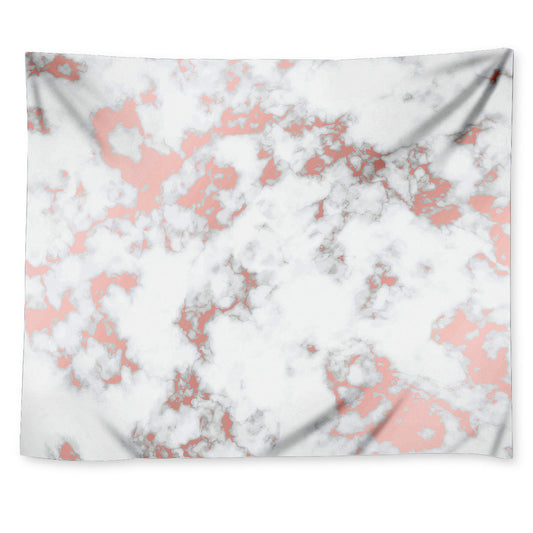 White Rose Gold Marble Print Tapestry