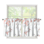 White Rose Gold Marble Print Tier Curtains