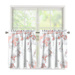White Rose Gold Marble Print Tier Curtains
