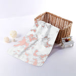 White Rose Gold Marble Print Towel