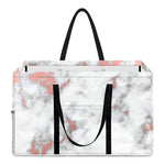 White Rose Gold Marble Print Utility Tote Bag