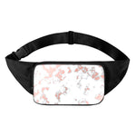 White Rose Gold Marble Print Waist Bag