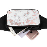 White Rose Gold Marble Print Waist Bag