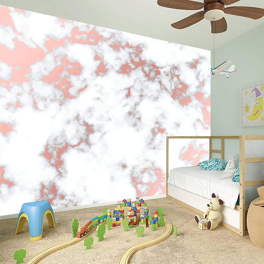White Rose Gold Marble Print Wall Sticker