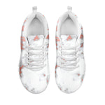 White Rose Gold Marble Print White Running Shoes