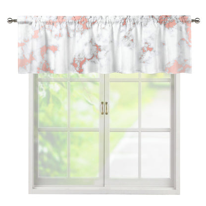 White Rose Gold Marble Print Window Valance