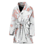 White Rose Gold Marble Print Women's Bathrobe