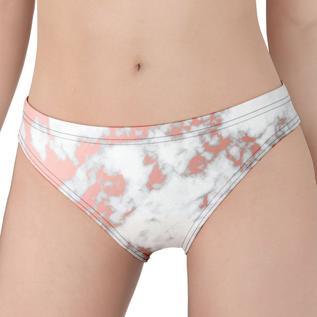 White Rose Gold Marble Print Women's Panties