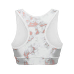 White Rose Gold Marble Print Women's Sports Bra