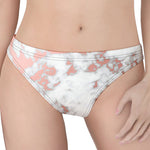 White Rose Gold Marble Print Women's Thong