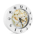 White Rose Print Alarm Clock