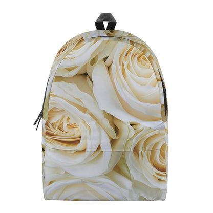 White Rose Print Backpack