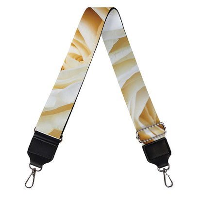 White Rose Print Bag Strap