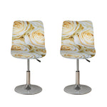 White Rose Print Bar Stool Covers
