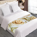 White Rose Print Bed Runner