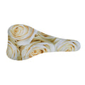 White Rose Print Bicycle Seat Cover
