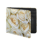 White Rose Print Bifold Wallet