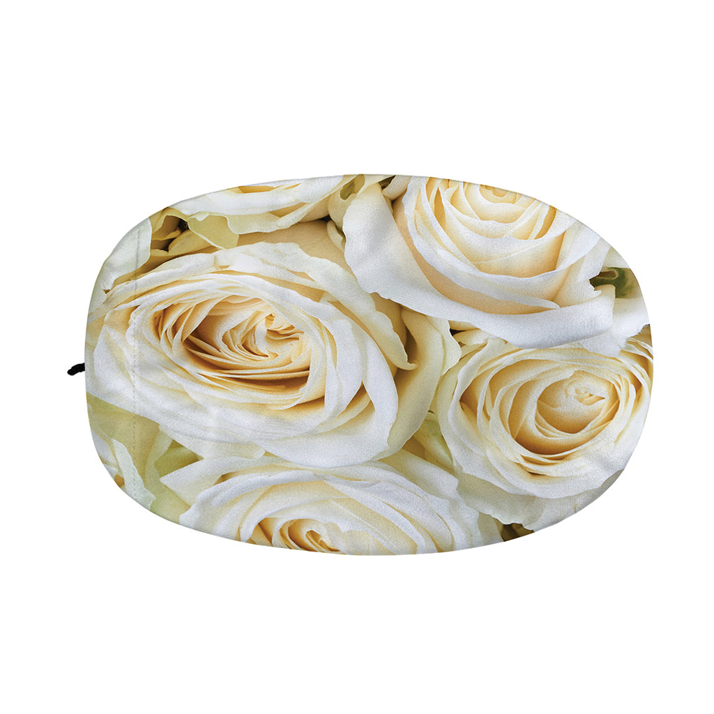 White Rose Print Car Side Mirror Covers