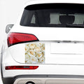 White Rose Print Car Sticker