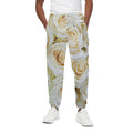 White Rose Print Cotton Sweatpants