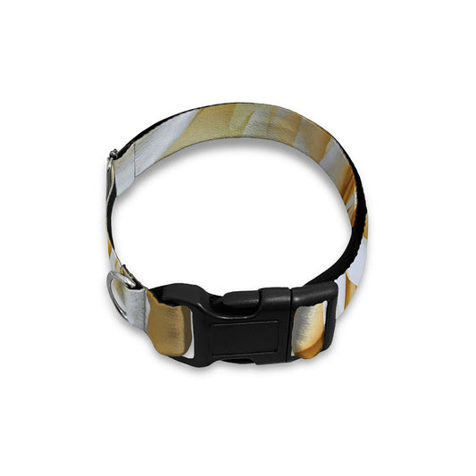 White Rose Print Dog Collar