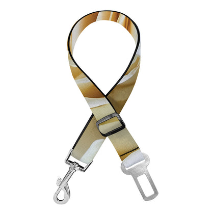 White Rose Print Dog Seat Belt