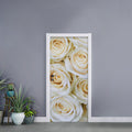 White Rose Print Door Sticker
