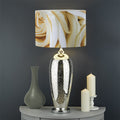 White Rose Print Drum Lamp Shade