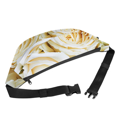 White Rose Print Fanny Pack