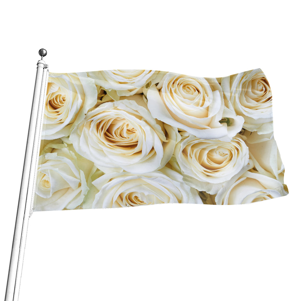 White Rose Print Flag