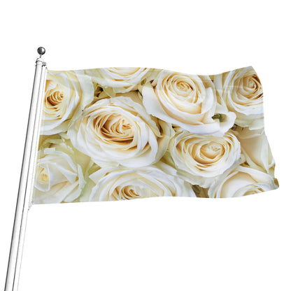 White Rose Print Flag