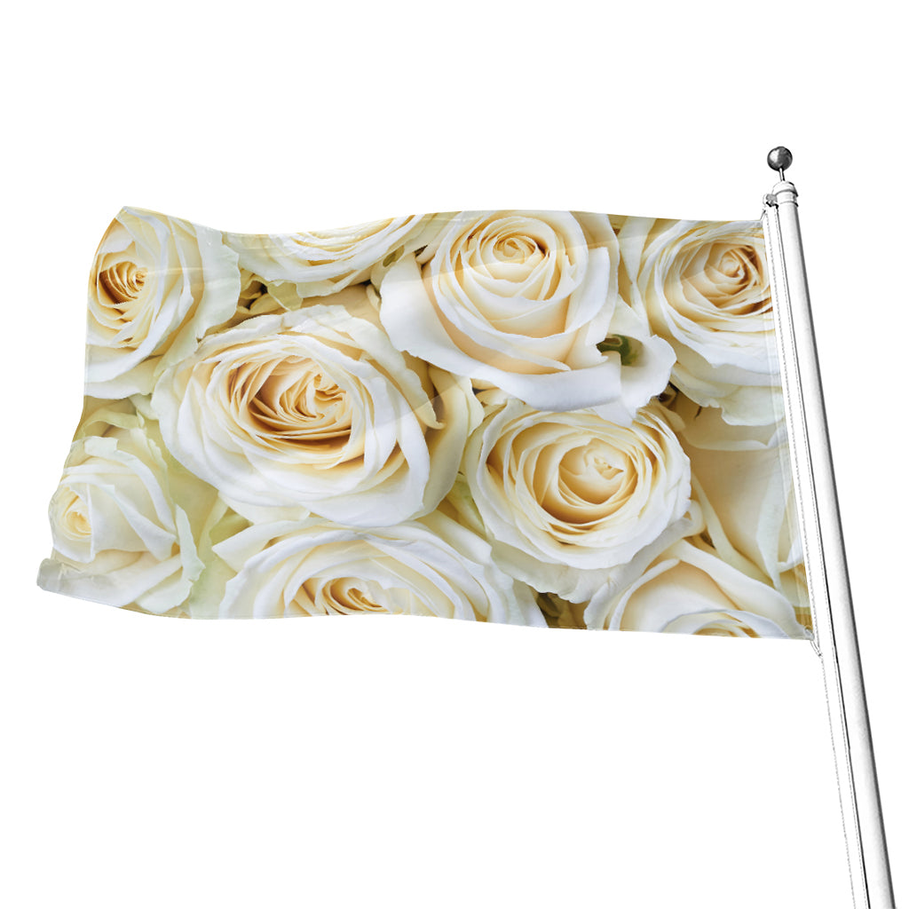 White Rose Print Flag