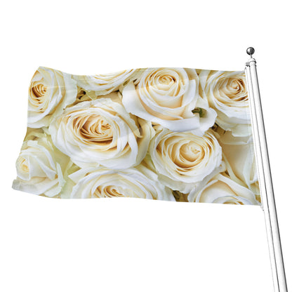 White Rose Print Flag