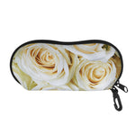 White Rose Print Glasses Case