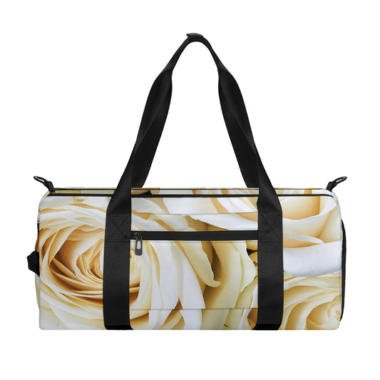 White Rose Print Gym Bag