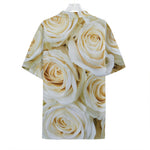 White Rose Print Hawaiian Shirt