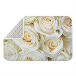 White Rose Print Indoor Door Mat