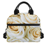 White Rose Print Insulated Lunch Bag