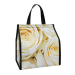 White Rose Print Insulated Lunch Tote
