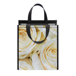 White Rose Print Insulated Lunch Tote