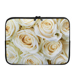 White Rose Print Laptop Sleeve