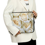 White Rose Print Laptop Sleeve