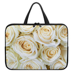 White Rose Print Laptop Sleeve With Handle