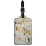 White Rose Print Luggage Tag