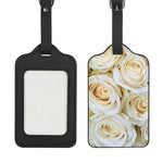 White Rose Print Luggage Tag