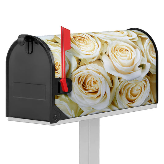 White Rose Print Mailbox Cover